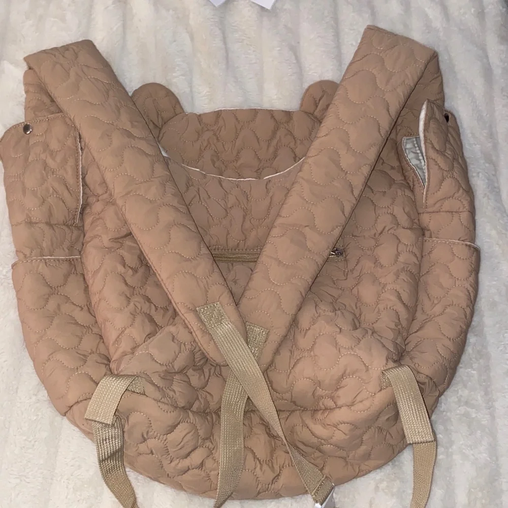Pet Carrier Backpack Dog Cat Front Backpack Chest Carrier quilted tan cream